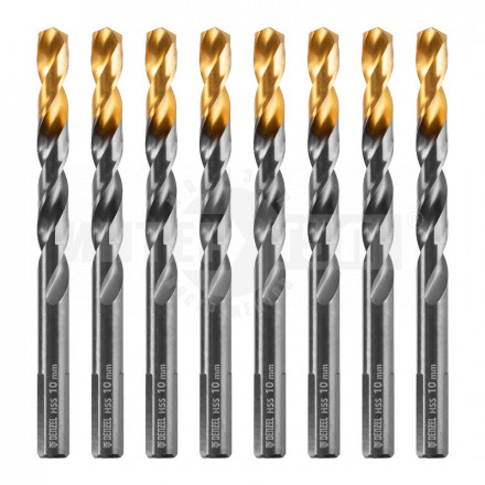 Сверло по металлу, 10 мм, HSS-Tin, Golden Tip, 8 шт.// Denzel купить в Хабаровске