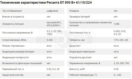 Мультиметр DT890B+ РЕСАНТА [5]  купить в Хабаровске