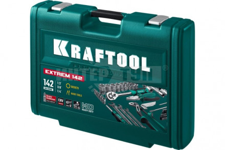 KRAFTOOL  EXTREM-142, 142 предм., (1/2"+3/8"+1/4"), универсальный набор инструмента (27889-H142) [4]  купить в Хабаровске