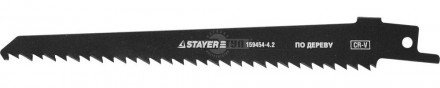 Полотно STAYER S644D для сабельной эл. ножовки Cr-V,быстр,чистый,прямой и фигурный рез по дереву,фан [2]  купить в Хабаровске