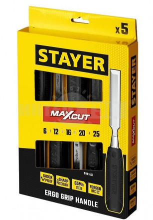 STAYER Max-Cut набор стамесок с пластмассовой рукояткой, 5шт [2]  купить в Хабаровске