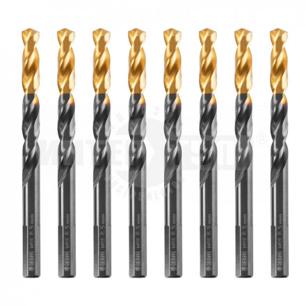 Сверло по металлу, 8,5 мм, HSS-Tin, Golden Tip, 8 шт.// Denzel купить в Хабаровске