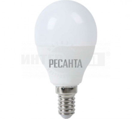 Лампа светодиодная LL-R-G45-7W-230-4K-E27 (шар, 7Вт, нейтр., Е27) Ресанта купить в Хабаровске