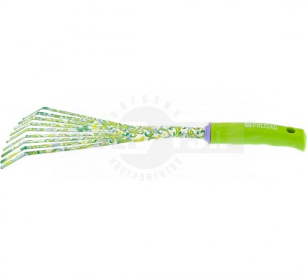Грабли веерные 9-зубые, 130х415 мм, стальные, пластиковая рукоятка, FLOWER GREEN// Palisad купить в Хабаровске