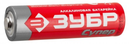 Батарейка Зубр "СУПЕР" щелочная (алкалиновая), тип AA, 1,5В, 2шт на карточке купить в Хабаровске