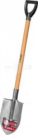 Лопата "Мастер-НС" штыковая из нержавеющей стали, деревянный черенок, с рукояткой, ЗУБР купить в Хабаровске