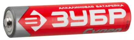 Батарейка Зубр "СУПЕР" щелочная (алкалиновая), тип AAA, 1,5В, 4шт на карточке купить в Хабаровске