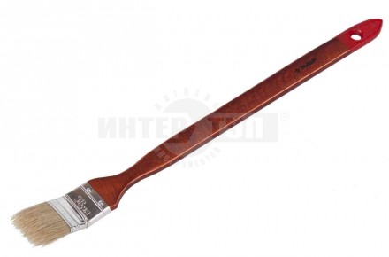 Кисть радиаторная угловая ЗУБР "УНИВЕРСАЛ-МАСТЕР", светлая натуральная щетина, деревянная ручка, 25м купить в Хабаровске