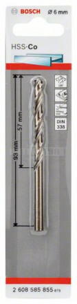 Свёрла по металлу HSS-Co Standardline, DIN 338 6 x 57 x 93 mm [2]  купить в Хабаровске