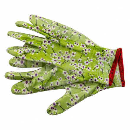 Перчатки садовые из полиэстера с нитрильным обливом, MIX цветов, M// Palisad [4]  купить в Хабаровске