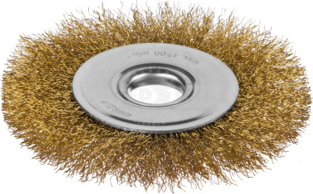 Щетка дисковая для УШМ, витая стальная латунированная проволока 0,3 мм, d=125 мм, MIRAX 35141-125 купить в Хабаровске