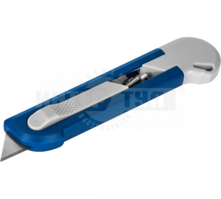 Нож технический КОБАЛЬТ "Безопасный", трапециевидное лезвие 19 мм, корпус из ABS пластика, блистер [2]  купить в Хабаровске