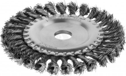 Щетка дисковая для УШМ жгутированная стальная проволока 0,5 мм d=150 мм MIRAX 35140-150 [2]  купить в Хабаровске