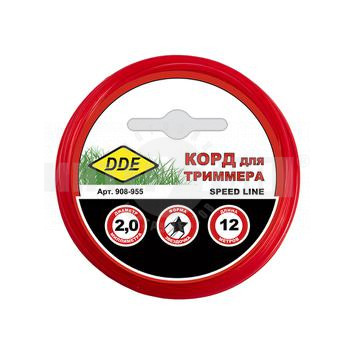 Корд тримм DDE Speed line 2.0мм 12м звезда красн купить в Хабаровске