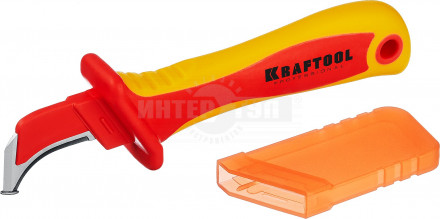 KN-7, нож электрика диэлектрический, с "пяткой", изогнутый, KRAFTOOL [2]  купить в Хабаровске