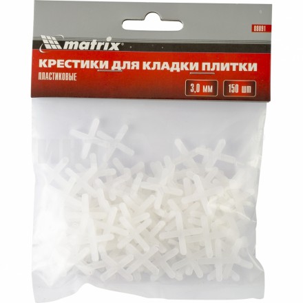 Крестики 3,0 мм для кладки плитки 150 шт.// MATRIX купить в Хабаровске