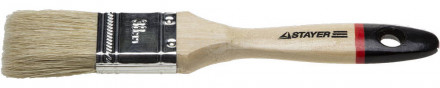 Кисть плоская STAYER "UNIVERSAL-EURO", светлая натуральная щетина, деревянная ручка, 38мм [2]  купить в Хабаровске