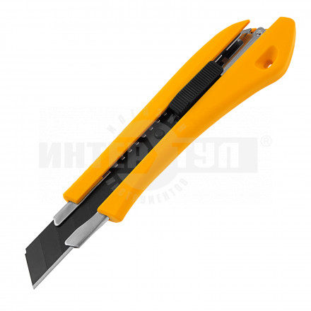 Нож, 18 мм, сменное лезвие, SK4, метал. направляющая, нажимной фиксатор// Denzel [3]  купить в Хабаровске