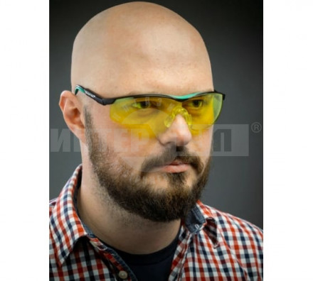 Защитные жёлтые очки KRAFTOOL BASIC стекло-моноблок с покрытием устойчивым к истиранию и запотеванию [3]  купить в Хабаровске