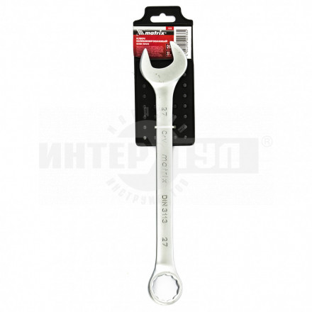 Ключ комбинированный, 27 мм, CrV, матовый хром// MATRIX [3]  купить в Хабаровске