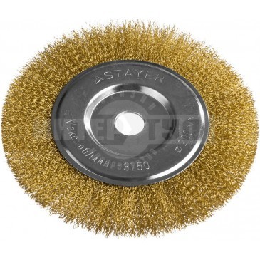 Щетка STAYER "PROFESSIONAL" дисковая для УШМ, витая стальная латунированная проволока 0,3мм, 200мм/ купить в Хабаровске