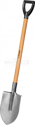 Лопата "Мастер-НС" штыковая из нержавеющей стали, деревянный черенок, с рукояткой, ЗУБР [2]  купить в Хабаровске
