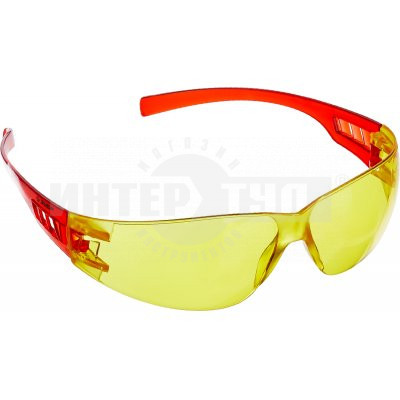 Облегчённые жёлтые защитные очки ЗУБР МАСТЕР широкая монолинза, открытого типа [2]  купить в Хабаровске