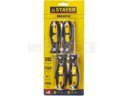 Набор STAYER "MASTER": Отвертки слесарные, двухкомпонентная рукоятка, магнитный наконечник, 4шт купить в Хабаровске