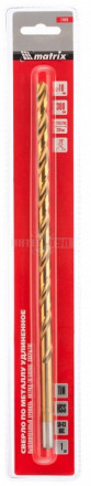 Сверло спиральное по металлу 10 x 300мм, HSS, нитридтитановое покрытие// Matrix [3]  купить в Хабаровске