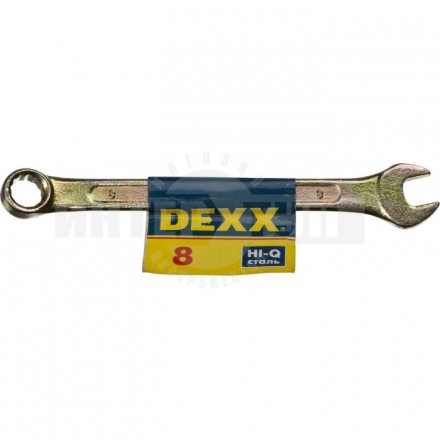 Ключ комбинированный гаечный DEXX, желтый цинк, 8 мм купить в Хабаровске