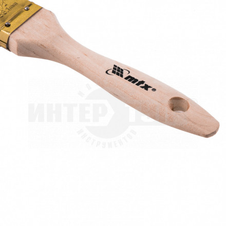 Кисть плоская Golden 1.5 искусственная щетина деревянная ручка / MATRIX [3]  купить в Хабаровске
