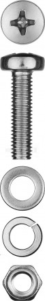 Винт (DIN7985) в комплекте с гайкой (DIN934), шайбой (DIN125), шайбой пруж. (DIN127), M5 x 20 мм, 16 [2]  купить в Хабаровске