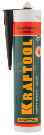 Герметик KRAFTOOL KRAFTFLEX FR150 силикатный огнеупорный "+1500 С", жаростойкий, черный, 300мл [2]  купить в Хабаровске