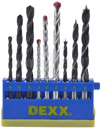 Набор DEXX: Сверла комбинированные, по металлу d=4-6-8мм, по дереву d= 4-6-8мм, по кирпичу d=4-6-8мм купить в Хабаровске