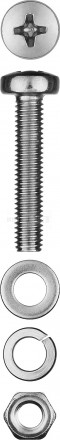 Винт (DIN7985) в комплекте с гайкой (DIN934), шайбой (DIN125), шайбой пруж. (DIN127), M4 x 30 мм, 20 [2]  купить в Хабаровске