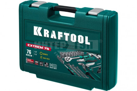 KRAFTOOL  EXTREM-76, 76 предм., (1/2"+3/8"+1/4"), универсальный набор инструмента (27889-H76) [4]  купить в Хабаровске