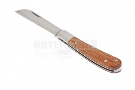 Нож садовый, 173 мм, складной, прямое лезвие, деревянная рукоятка// PALISAD [2]  купить в Хабаровске