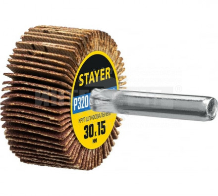 Круг шлифовальный STAYER лепестковый, на шпильке, P320, 30х15 мм купить в Хабаровске