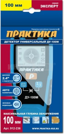 Металлоискатель-индикатор проводки ПРАКТИКА ДУ-100М обнаружение сталь 100мм, медь 70мм, под напряжен [2]  купить в Хабаровске
